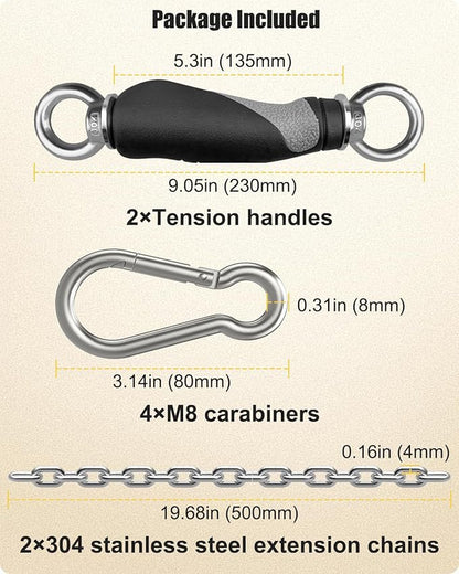 Upgrade LAT Tricep Rope Cable Attachment, Rubber Gym Exercise Handles for Cable, Ergonomic Single Handle Tricep Attachment Cable Machine, LAT Pull Down Attachments for DIY Workout Equipment