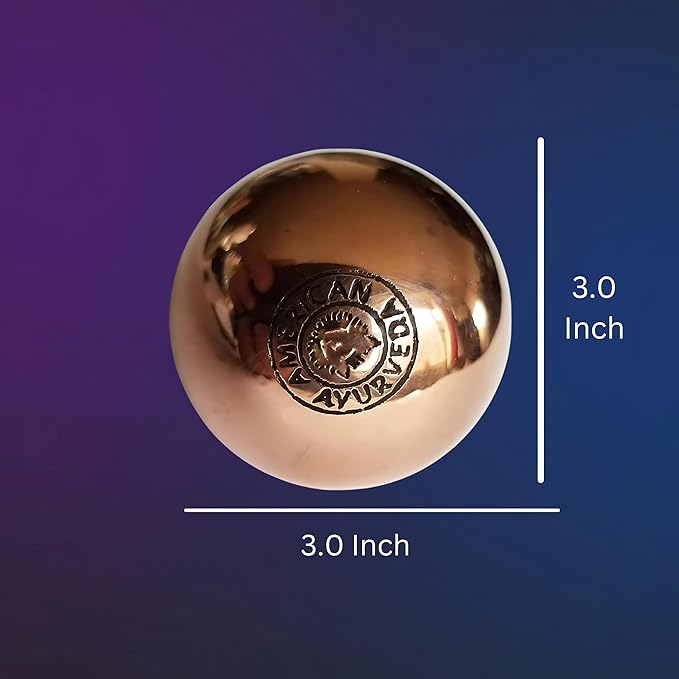 Copper Ball. Copper Metal Ball, Bring Integrity and Clear Thinking with Natural Energy and Meditation Crytal Sphare, Get Mental Agility Grounding Movement Therapy - 3 inches