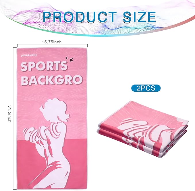 JUAN & JASMIN Microfiber Gym Towels Soft for Exercise Fitness, Sports, Workout, ODR Men & Women Quick-Drying Towels (Pink)