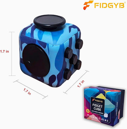 Cube Fidget Stress Relief Toy for Adults & Kids, Smooth, Quiet Sensory Toy for Anxiety, Focus & ADHD Idea[Camo]