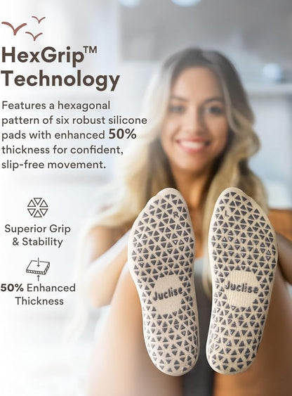 Slouch Pilates Grip Socks Yoga Barre Non Slip Scrunch Merino Wool Gym Workout Breathable Moisture Wicking Anti Odor