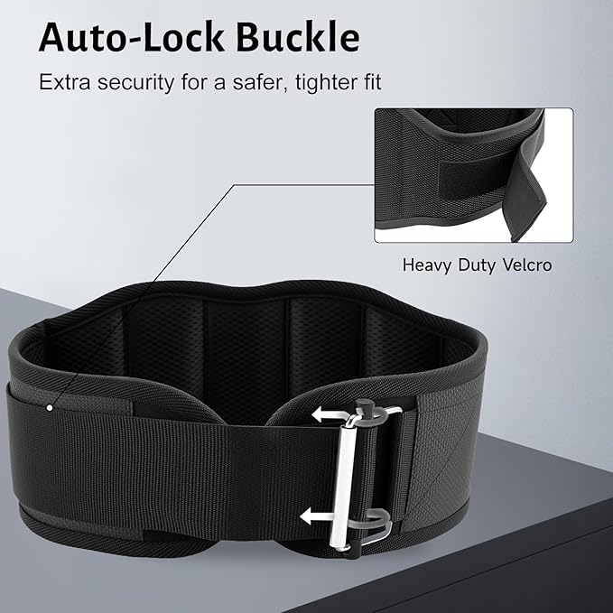 MANUEKLEAR Gym Weight Lifting Belt Weight Lifting Workout Weightlifting Powerlifting Belt for Men Women - 7.5inch - Bodybuilding Fitness Back Support for Cross Training, Squats, Lunges