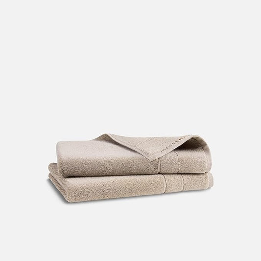 Brooklinen Super-Plush Turkish Cotton Hand Towels Set of 2 Cotton, 820 GSM, Highly Absorbent, Machine Washable, Perfect for Home & Bathroom (20"x30", Driftwood)