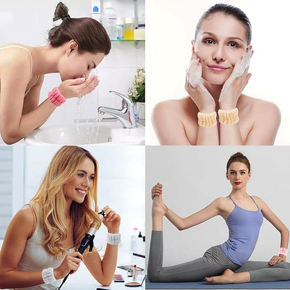 8Pcs Microfiber Wrist Bands for Washing Face, Absorbent Face Washing Wristbands, Spa Wristbands for Face Washing, Wrist Towels for Washing Face, Prevent Water from Spilling Down Your Arms.