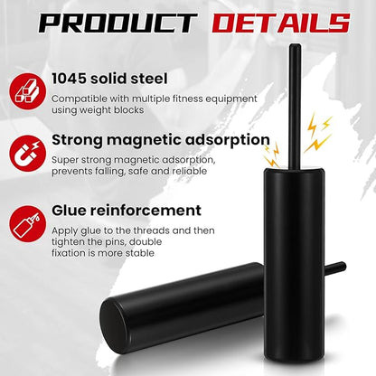 Lasnten Weight Stack Pin Extender for Cable Machine & Home Gym, 10 mm Gym Pin for 2" Weight Plates That Have a 2"(50.8mm) Hole