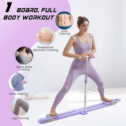 Pilates Equipment, Pilates Board - Multifunctional Pilates Reformer, Reformer Pilates Machine with Reps,Kcal & Timer Display, Home Pilates Kit with Resistance Bands - Workout Sets for Women