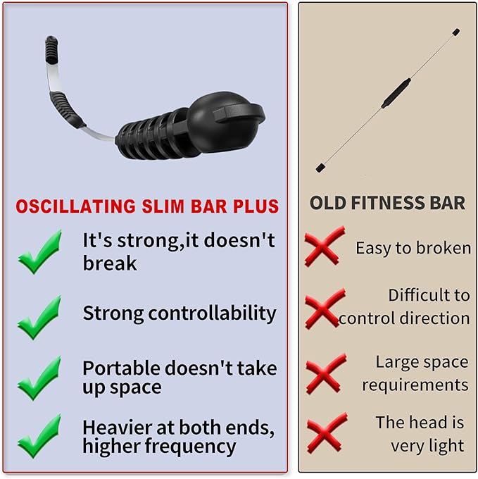 Fitness Bar for Workout,Elastic Exercise Bar, Vibration Weight Stick,Body Physical Therapy,Core Strength Training,Arm Shoulder Stretch At Home Gym.