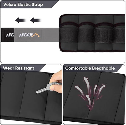 APEXUP 10lbs/Pair Adjustable Ankle Weights for Women and Men, Modularized Leg Weight Straps for Yoga, Walking, Running, Aerobics, Gym