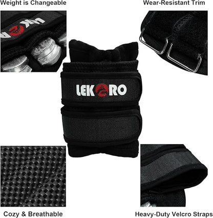 Adjustable Wrist Ankle Weights, Removable Arm & Leg Weight for Men & Women, Fitness, Strength Training, Running, Walking, Jogging, 1 Pair 2 Pack