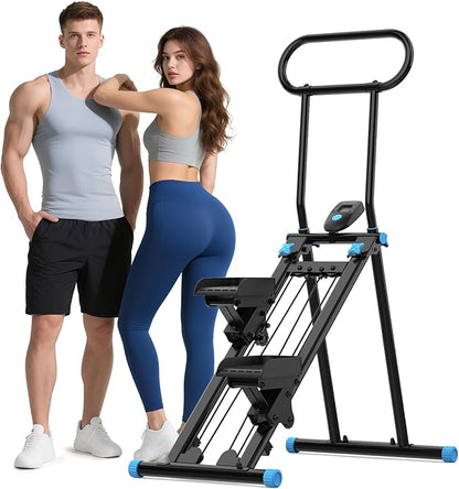 Stair Stepper for Home Gym,Folding Vertical Climber Cardio Exercise Machine,Stair Climber for Full Body Workout with Adjustable Handlebar for Women & Men