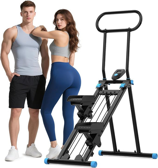 Stair Stepper for Home Gym,Folding Vertical Climber Cardio Exercise Machine,Stair Climber for Full Body Workout with Adjustable Handlebar for Women & Men