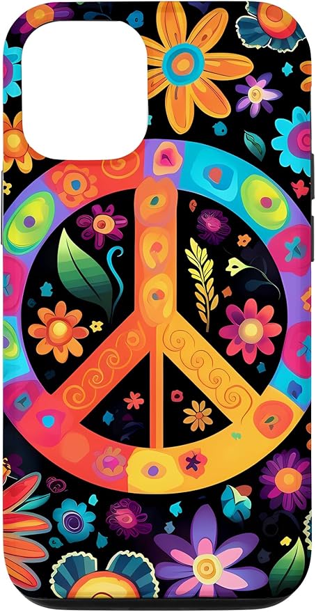 iPhone 12/12 Pro Peace Sign Hippie Floral Case