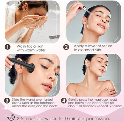 Light-Therapy-Wand, Red Light Therapy for Face and Neck, 9-in-1 Led Facial Sculptor Rejuvenation Eyes & Face Massager Tool