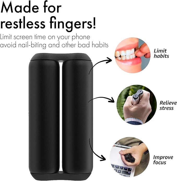 ONO Roller - Handheld Fidget Toy for Adults | Help Relieve Stress, Anxiety, Tension | Promotes Focus, Clarity | Compact, Portable Design (Full Size/Aluminum, Black)