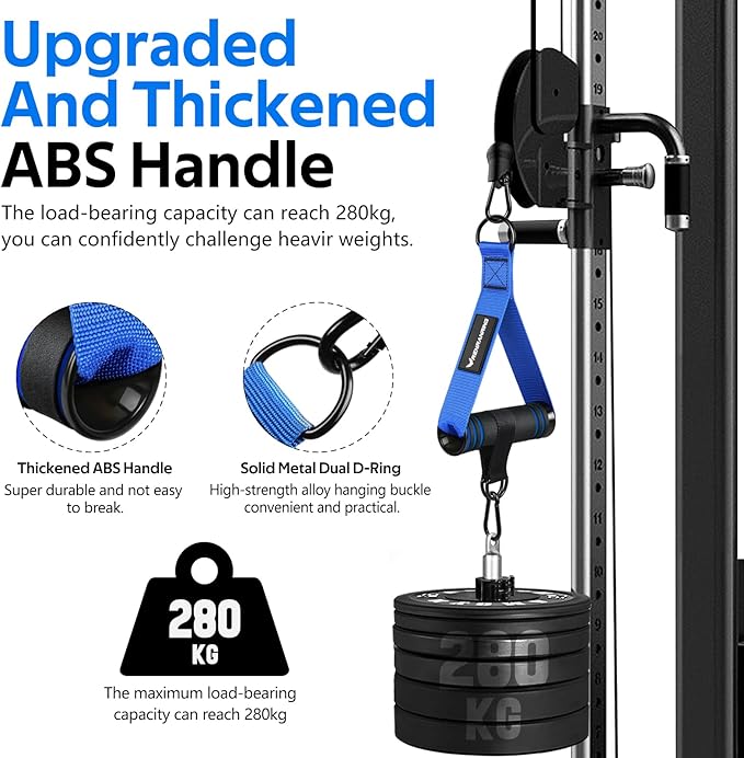 RENRANRING Gym Exercise Handles, Replacement Handle Attachments for Cable Machine Pulleys, Resistance Band and Strength Trainer, Pull Down Workout Accessories, Home Gym Add On Equipment