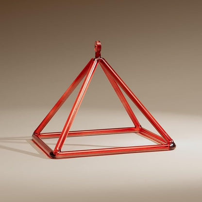 TOPFUND 10" Red Crystal Singing Pyramid Sound Therapy Instument with Carrying Case and Quartz Suede Mallet