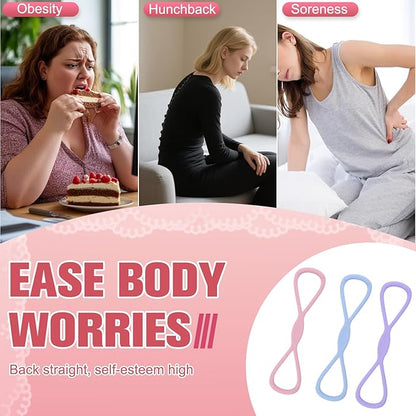 Resistance Bands, Figure 8 Exercise Bands for Women Men, Arm Back Elastic Rope for Glutes,Back,Fullbody Yoga Pulling Rope, Gift for Sports Lover/Beginner (25 lbs)