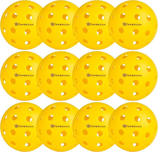 EP American Outdoor Pickleballs USAPA Approved | Made in USA with Durable Design | Tournament-Ready, High Performance | 40 Precision Holes for Balanced Flight, Consistent Spin