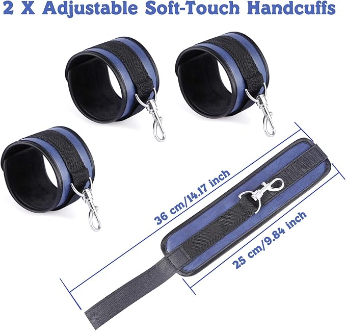Soft Adjustable Straps Set PU Leather Kit for Hand-Wrist-Ankle Home Gym Sports