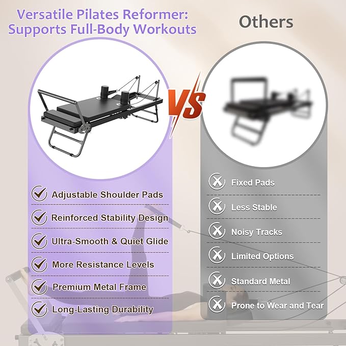 Pilates Reformer Machine,Foldable Home Pilates Reformer Equipment, Small Reformer for Women Use Studio Gym Yoga