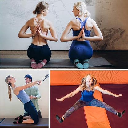 unenow Unisex Non Slip Grip Socks with Cushion for Yoga Pilates Barre Home & Hospital