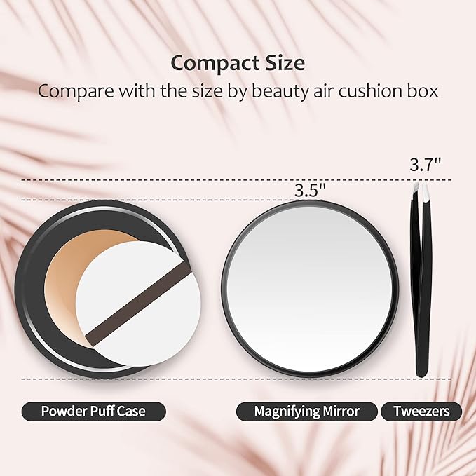 MIYADIVA 20X Magnifying Mirror, Small Travel Mirror with Suction Cup and Tweezers, 3.5 Inches