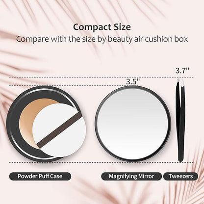 MIYADIVA 20X Magnifying Mirror, Small Travel Mirror with Suction Cup and Tweezers, 3.5 Inches