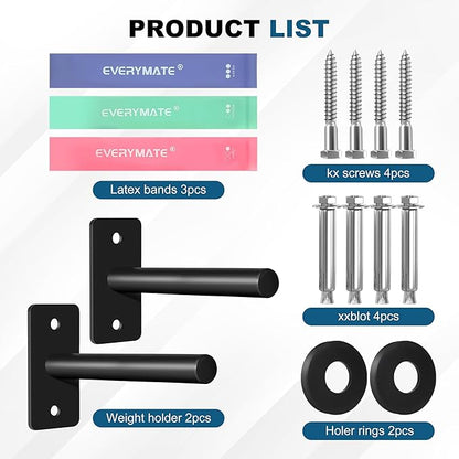 Weight Plate Holder, Wall Mounted Weight Storage Rack for Olympic Weight Plate,Home Gym Organizer（Upgrade Length and Thick Steel）