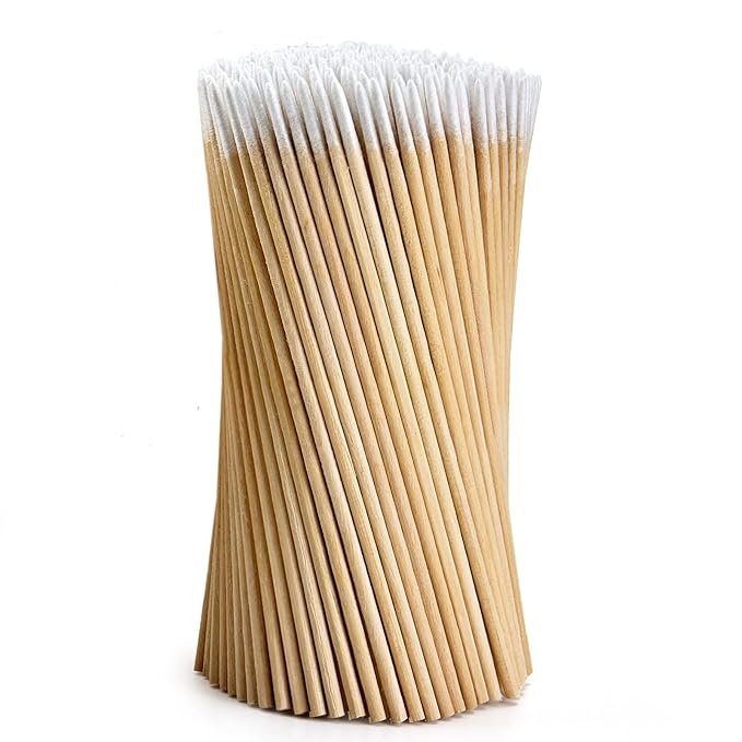 200Pcs Pointed Cotton Swabs - Precision Microblading Cotton Swabs with Wooden Sticks, for Makeup, Cleaning Nail Polish, Eyebrow, Tattoo Permanent Supplies, Craft