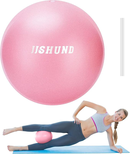 Pilates Ball, 9 Inch Small Exercise Mini Soft Workout Yoga Ball with Exercise Guide, for Home Gym Yoga, Pilates, Core Training, Workout, Balance, Stability