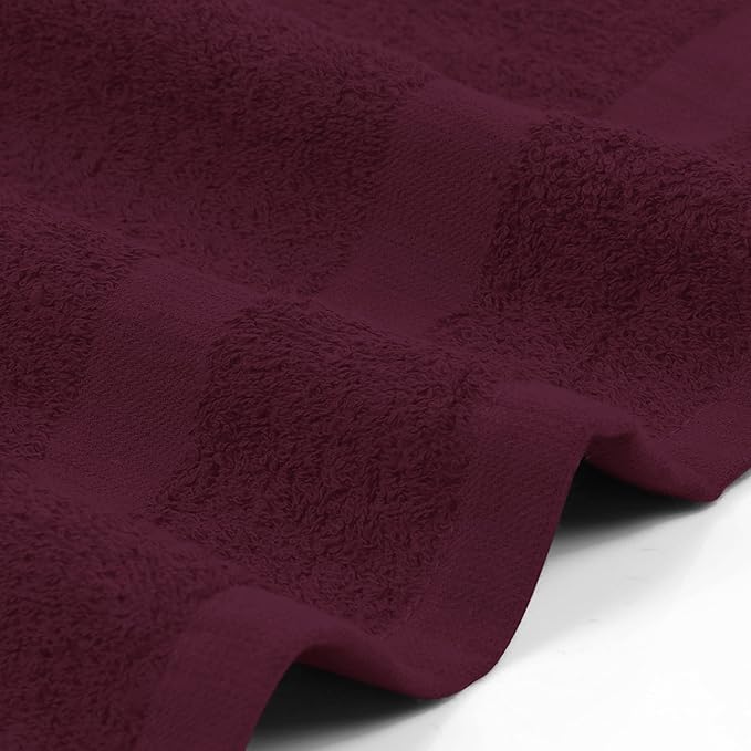 Utopia Towels, Salon Towel, Pack of 24, Not Bleach Proof, 16 by 27 Inches, Highly Absorbent Cotton Towels for Hand, Gym, Beauty, Spa, and Home Hair Care, Burgundy