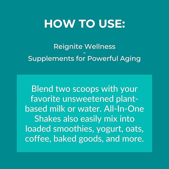 Reignite Wellness by JJ Virgin | Chocolate Plant-Based All-in-One Shake | New & Improved Formula | Plant Protein Powder, Vitamins, Minerals, Greens & Aminos | 20g of Plant Protein | 30 Servings