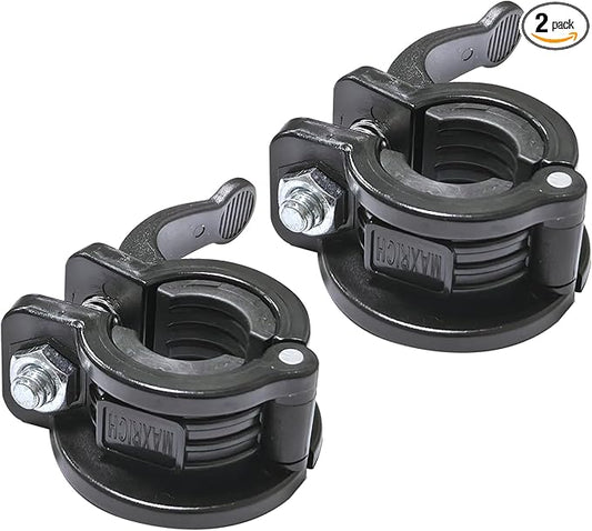MAXRICH T Barbell Clamp 1 inch Multiple Sizes & Adjustable Weight Clips for Barbell Quick Release Barbell Clips|Barbell Collar Bar Locks for Weight Lifting (Black)