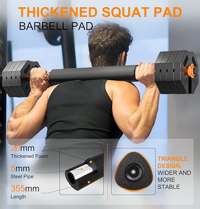 Adjustable Dumbbells 20/30/40/60lbs Free Weight Set with Connector, 5 in 1 Dumbbells Set Used as Barbell, Kettlebells, Weightlift, Push Up Stand, Weight Plate, Women Men Fitness Exercises Equipmentfor Home Gym