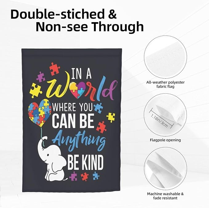 Autism Awareness Garden Flag 12 X 18 Inch Home Indoor & Outdoor Vertical Double-Sided Flags Yard House Farmhouse Sign For Home Garden Decoration