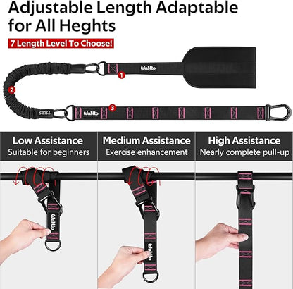 Pull Up Assistance Bands Set, Heavy Duty Adjustable Pull Up Assist Band with Feet Rest, Strength Training Bands for Home Gym Fitness, Pull-Up Bar, Calisthenics and Body Stretching