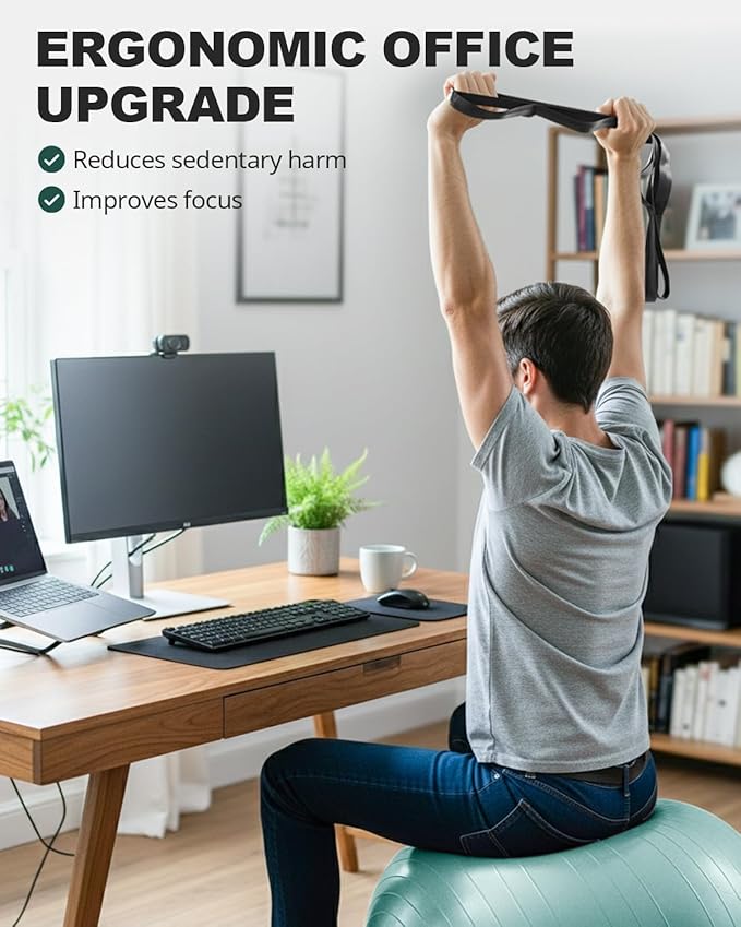 Trideer Exercise Ball Yoga Ball – Office Seating & Balance Ball Chair, Stability Ball for Pilates, Physical Therapy,Core Training & Balance Improvement & Stretching