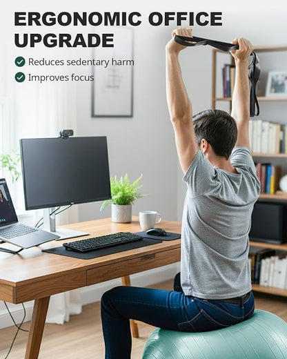 Trideer Exercise Ball Yoga Ball – Office Seating & Balance Ball Chair, Stability Ball for Pilates, Physical Therapy,Core Training & Balance Improvement & Stretching