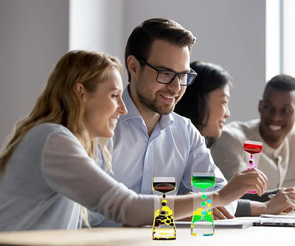 CAILINK Liquid Motion Bubbler Timer,10 Pack Liquid Bubbler Relaxing Motion Timer Fidget Calming Toys,Sensory Play for Adults and Kid Stress Management,Colorful Hourglass Desk Decor