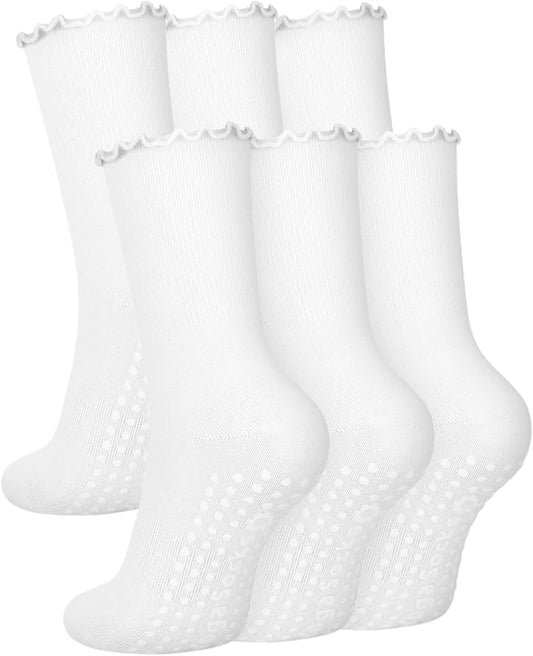 3/6 Pairs Grip Pilates Socks for Women, Non-slip Yoga Athletic Socks for Barre Ballet Barefoot Workout Hospital