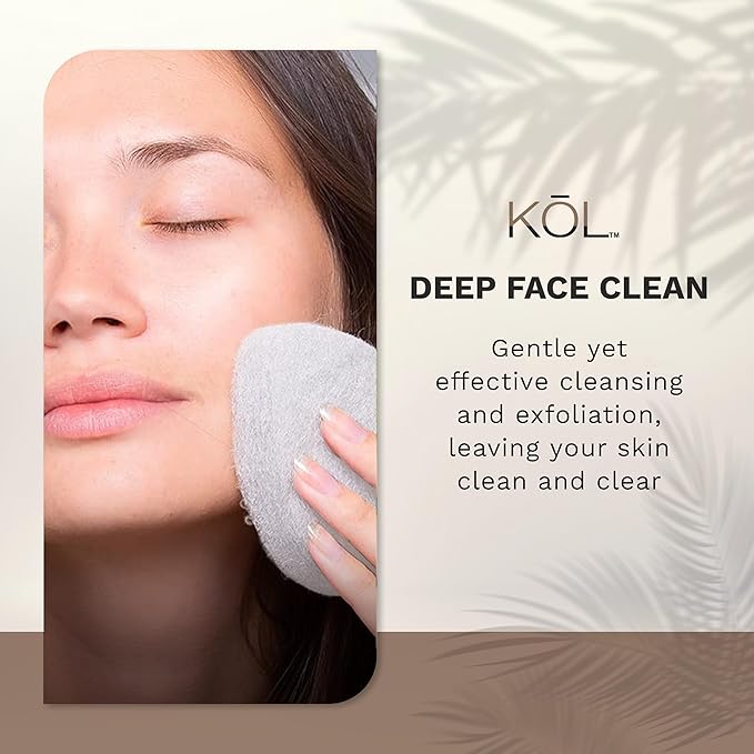 KOL Face Scrubber, Unscented Essential Oil Infused Exfoliating Facial Cleansing Pads, Disposable Exfoliator Face Sponge for Daily Cleaning and Makeup Removal, 6 Count