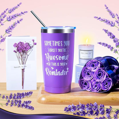 14PCS Birthday Gifts for Women ,Mom, Wife, Girlfriend, Sister, Her- Self Care Gifts Get Well Soon Gifts Basket for Women Lavender Relaxing Spa Gifts Care Package w/ Blanket Mothers Day Gifts for Mom