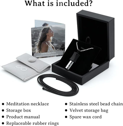 528Hz Breathing Meditation Necklace - Anxiety Relief Whistle, Stress Reduction & Mindfulness Tool for Focus, Calm Breathing - Black Bass Clef Whistle