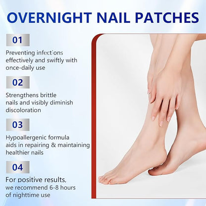 21Pcs Toenail Treatment Extra Strength - Nighttime Nail Patches, Nail Treatment Patches, Overnight Toe Nail Treatments for Damaged Nails Foot Nails Repair and Care
