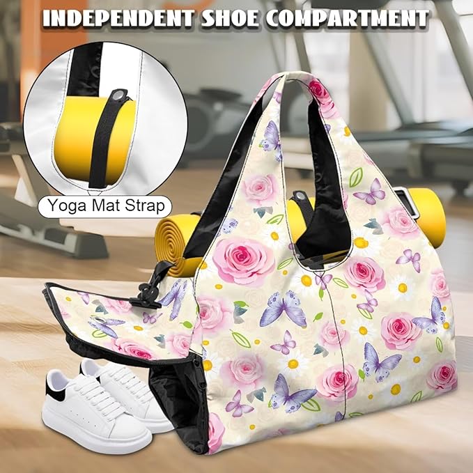 Yoga Mat Bag for Women Men Large Carryall Tote with Adjustable Shoulder Strap for Gym Yoga Travel Pilates Office