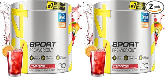 Cellucor C4 Sport Pre Workout Powder Fruit Punch - NSF Certified for Sport | 30 Servings, Packaging May Vary. (Pack of 2)