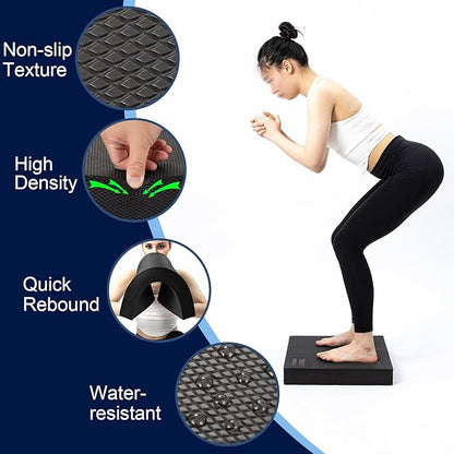 StrongTek Extra Wide Foam Balance Pad for Physical Therapy, 19" X 15.8" X 2.4", High-Density TPE Foam Pad for Exercise, Enhanced Stability, Core Strength, Non-Slip & Water-Resistant, for Fitness, Yoga