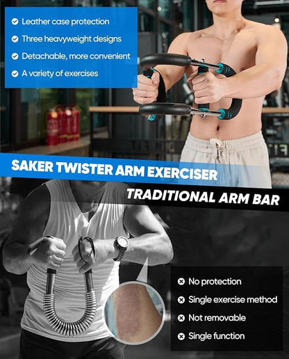 Twister Arm Trainer, Adjustable Resistance Twister Arm Exerciser Chest Exerciser for Men, Portable Chest Workout Equipment Arm Trainer, Forearm Triceps Chest Enhanced Exercise Strengthener