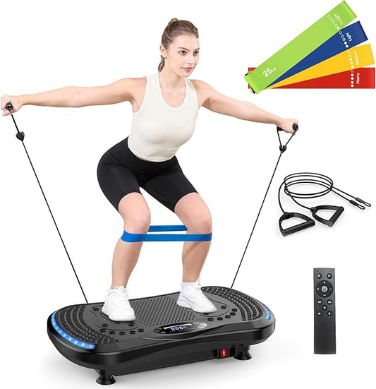 Vibration Plate Exercise Machine for Lymphatic Drainage, Vibration Machine for Full-Body Weight Loss Shaping, Vibrate Fitness Platform 400 Lbs & 200 Adjustable Speeds for Women Men Home Gym