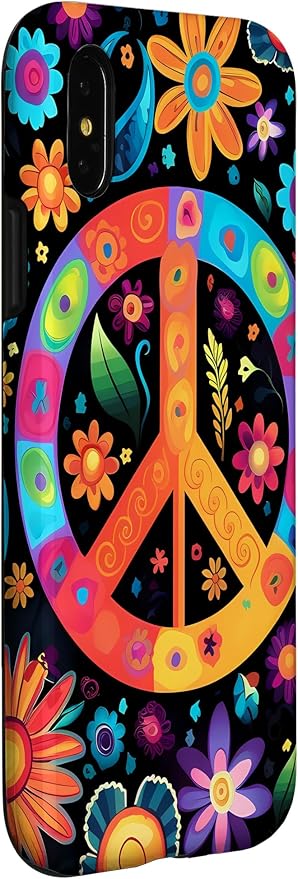 iPhone X/XS Peace Sign Hippie Floral Case